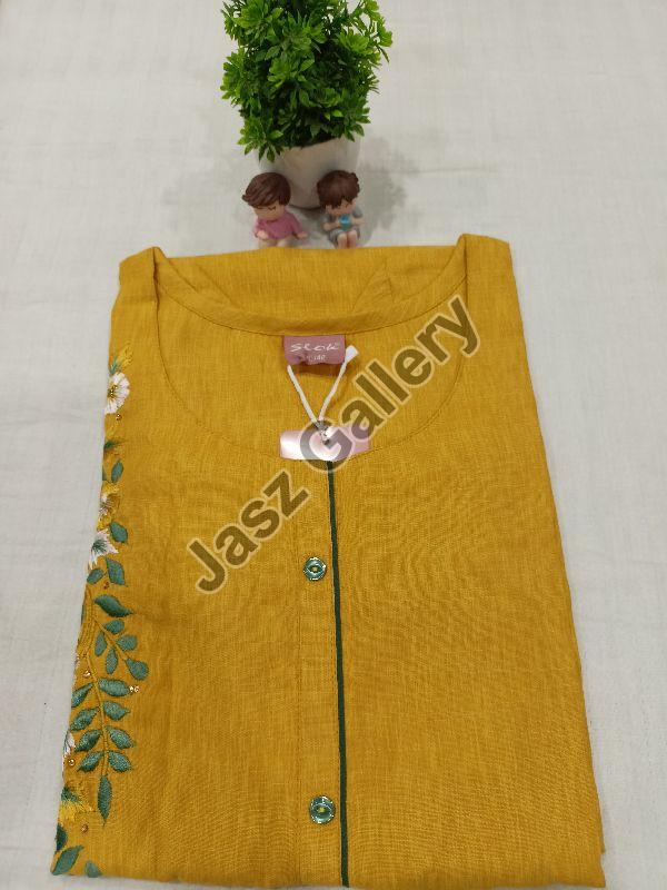 Cotton Ladies Fancy Kurti, Technics : Embroidery Work