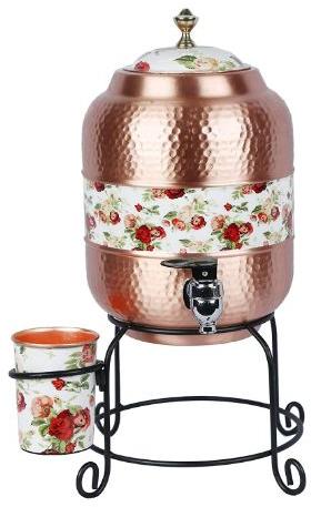 Floral Printed Copper Water Dispenser