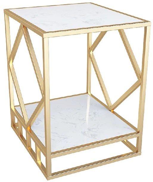 Stainless Steel Square Center Table, for Hotel, Restaurant, Color : Golden