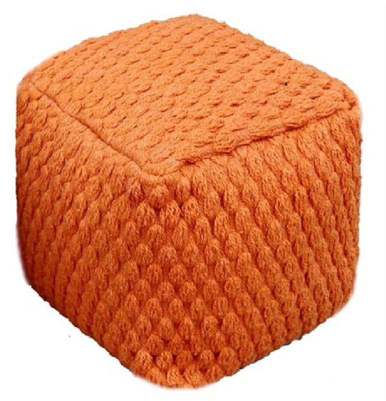 Square Cotton Modern Pouf, Technics : Handmade