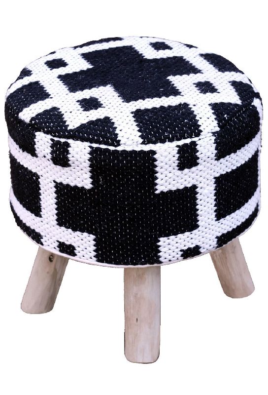 Woolen Round Ottoman Stool, for Home, Hotel Shop