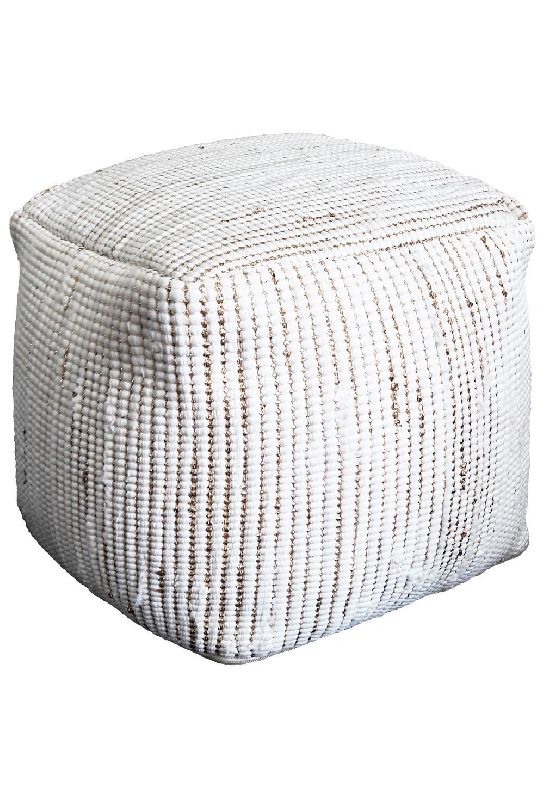 White Cotton Pouf