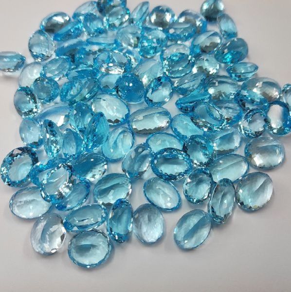 Natural AAA+ Blue Topaz Faceted Loose Gemstones