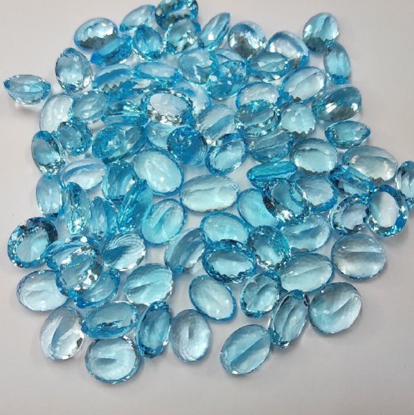 Natural AAA+ Blue Topaz Faceted Loose Gemstones