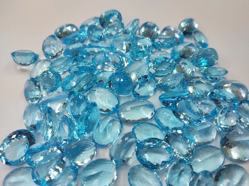 Natural AAA+ Blue Topaz Faceted Loose Gemstones