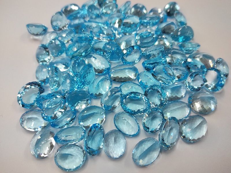 Natural AAA+ Blue Topaz Faceted Loose Gemstones