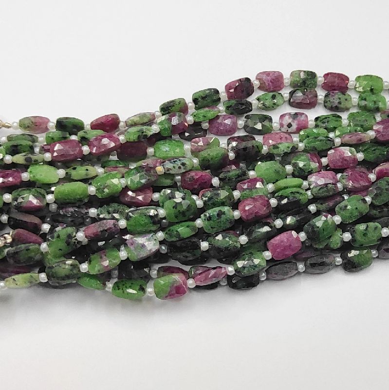 Attractive Ruby Zoisite Cushion Shape 6mm AAA Faceted Beads