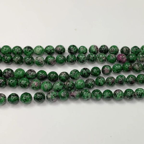 Natural Ruby Zoisite Round Shape 16 Inch Smooth Polish Stone Beads