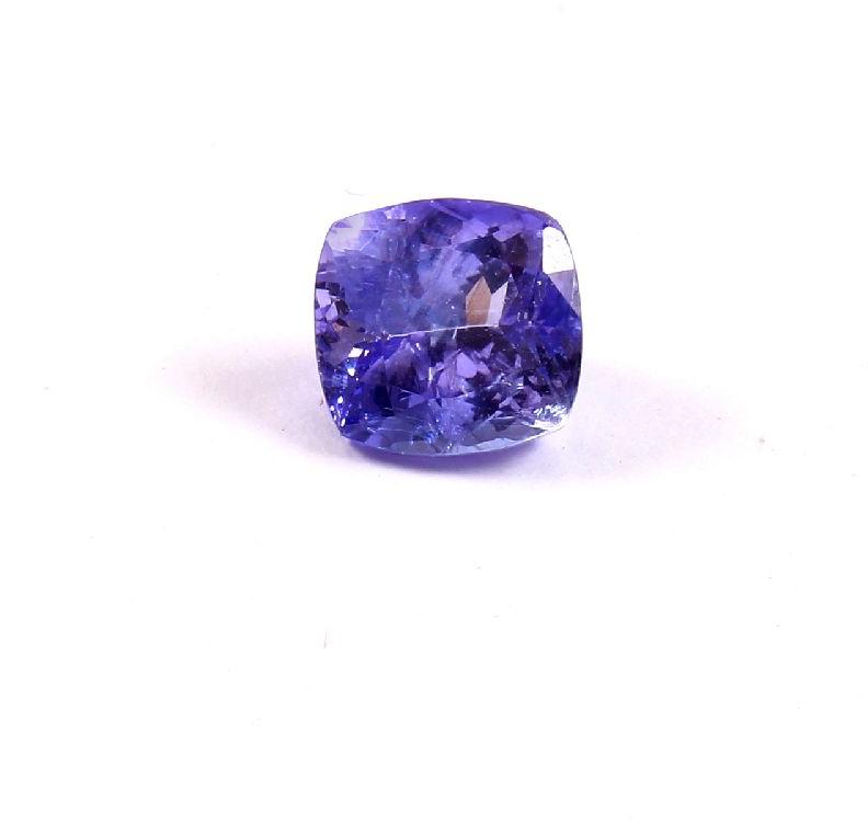 Natural Tanzanite Cushion Faceted Cut Gemstone, for Jewellery Use, Size : 0-10mm, 10-20mm, 20-30mm
