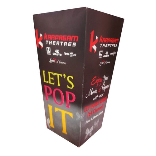 Printed Paper Popcorn Packaging Boxes, Size : Standard