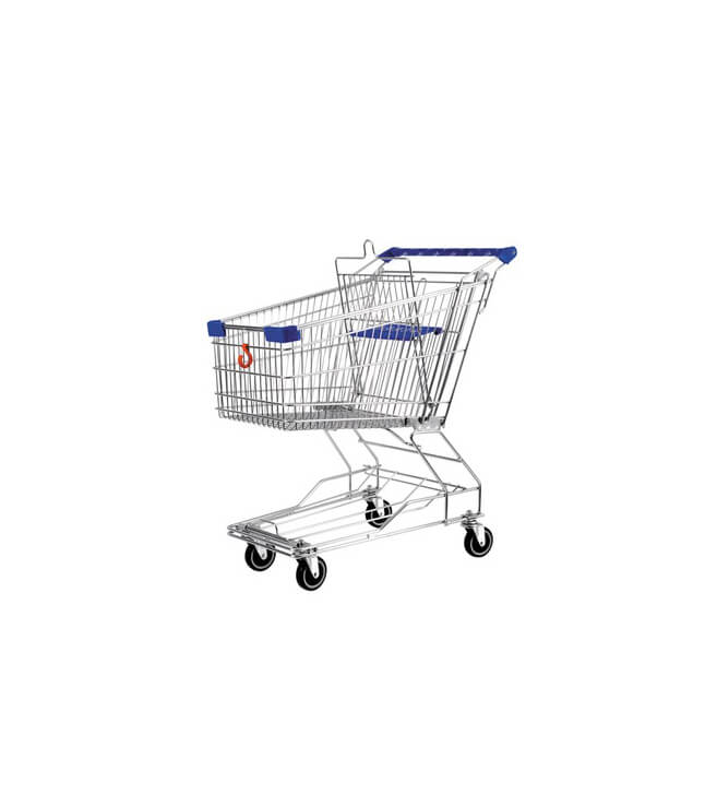 Powder Coated or Zinc Plated shopping cart, Loading Capacity : 60L, 100L, 125L