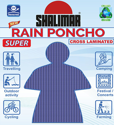Plain Super Rain Poncho, Size : M