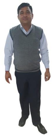 Regular Fit Woolen Men Sleeveless Sweater, Color : Gray