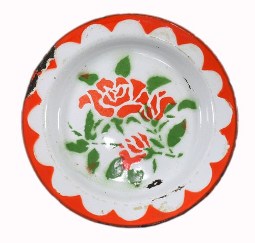 Unbranded Round Antique Enamel Plate, for Home
