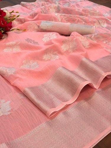 Cotton chiffon sarees, Saree Length : 5.5 m (separate blouse piece)