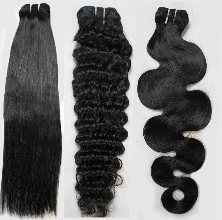 Human Hair, for Parlour, Personal, Style : Curly, Straight, Wavy