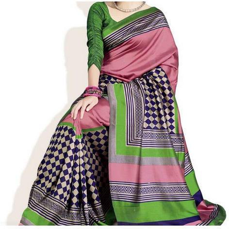 Printed Silk Saree, for Anti-Wrinkle, Shrink-Resistant, Age Group : Adults