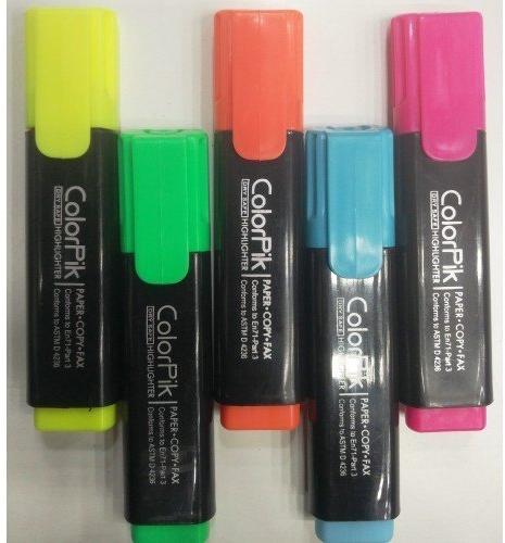 Plastic Color Pik High Lighter, Color : YELLOW/GREEN/ORANGE/BLUE/PINK