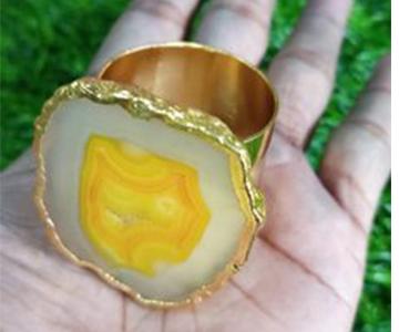 Polished AGATE NAPKIN RINGS, Packaging Type : Box or bubble packing
