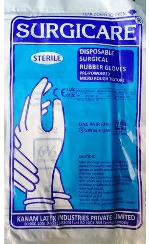 Surgical Rubber Gloves, Color : White