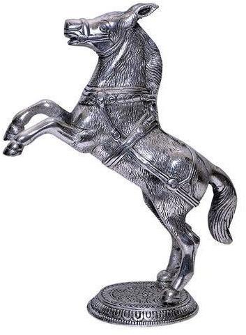 Oxidized Metal Jumping Horse, Packaging Type : Box