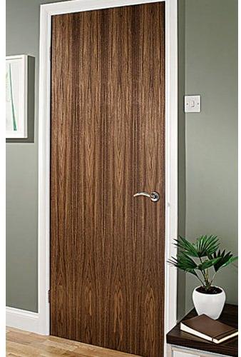Hinged Wood Walnut Veneered Door, Color : Brown