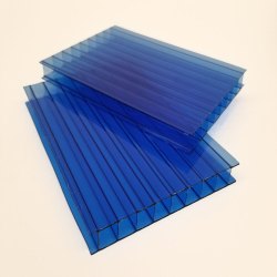 Rectangular Polycarbonate Multi Wall Hollow Sheet, Color : Blue