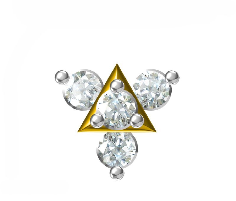 Real Diamonds Triangle Diamond Nose Pin, Weight: 1.50 Gms at Rs 13000 in  Mumbai