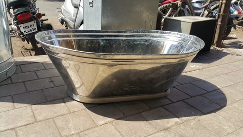 Steel Bathtub, Color : Silver