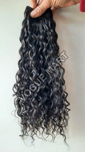 IRHE Black 100-150gm Steam Bouncy curly hair, for Parlour, Length : 10-30 Inch