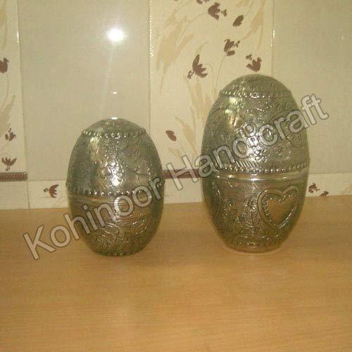 Oval Silver Metal Egg