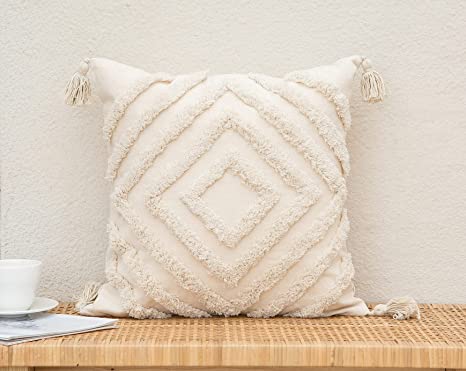 CU-1978 Cotton Tufted Cushion Cover, Size : 45x45/ 50 x50 CMS