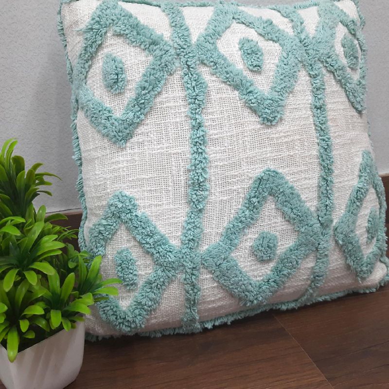 Square CU-1980 Cotton Tufted Cushion Cover, Size : 45x45/ 50 x50 CMS
