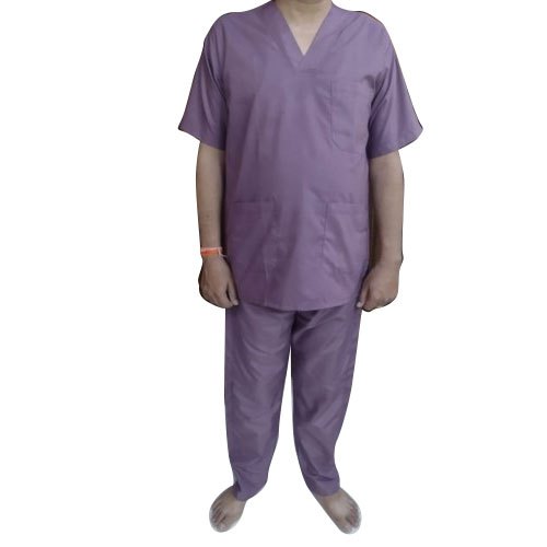 Plain Cotton Synthetic Mix Purple Hospital Scrub Suit, Size : XL, XXL