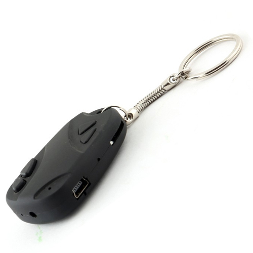 Car Key Chain Camera, Color : Black