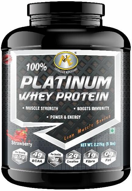 2.27 Kg Muscle Epitome Strawberry 100% Platinum Whey Protein