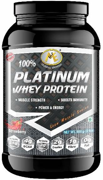 908 gm Muscle Epitome Strawberry 100% Platinum Whey Protein