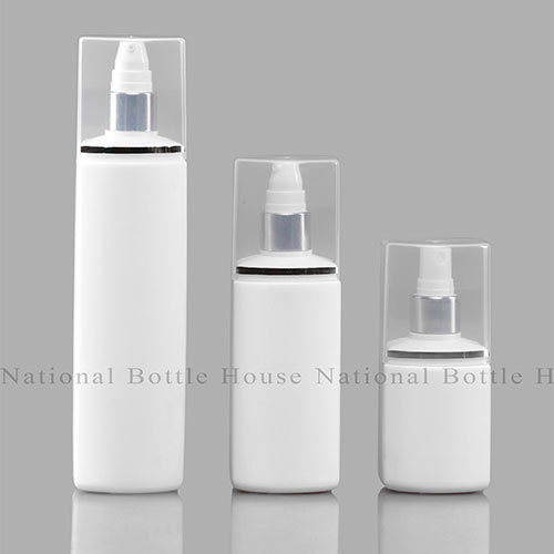 Plastic HDPE Cream Pump Bottle, Color : Milky White