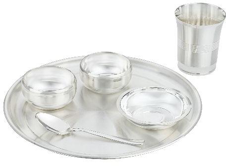 1036 Silver Plated Dinner Set, for Food Serving, Feature : Eye Catching Look, Alluring Designs, Fine Finishing