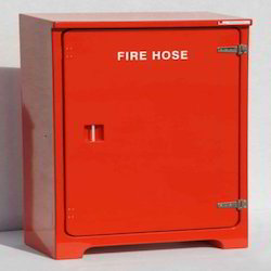 Mild Steel Fire Hose Box, Color : Red