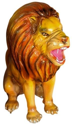 Painted FRP Lion Statue, for Exterior Decor, Color : Yellow