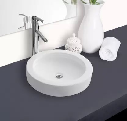 Round Poisera 6007 Table Top Wash Basin, for Office, Restaurant, Size : Multisize