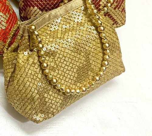 Silk Embroidered Potli Bag, Technics : Handloom