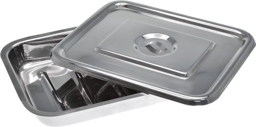 Rectengular Polished Stainless Steel Instrument Tray, Size : 11X8 Inch, 12X8 Inch