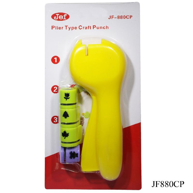 Justkraft Plastic Alloy Craft paper Punch, Color : Yellow