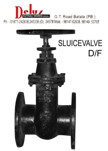 DELUX CAST IRON C I Sluice Valve, Color : Black