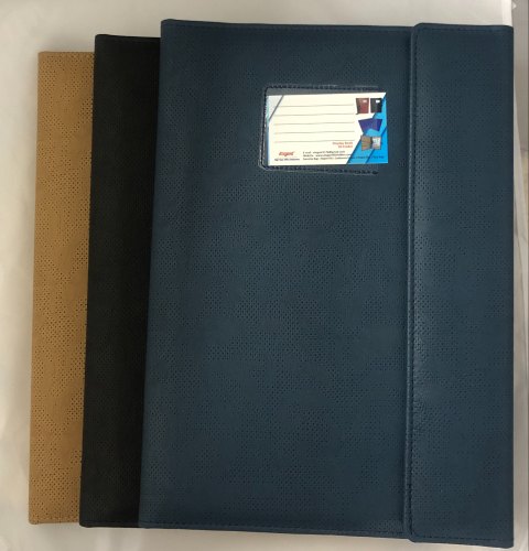 P U leather Certificate File Folder, Color : Black