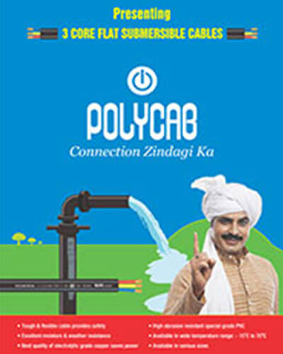 Polycab  3 Core Flat Submersible Cable