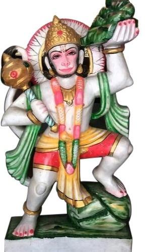Polished Marble Bajrangbali Statue, for Dust Resistance, Shiny, Handmade, Packaging Type : Carton Box