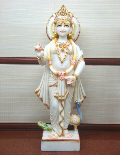 Polished Marble Murugan Statue, for Dust Resistance, Shiny, Handmade, Packaging Type : Carton Box